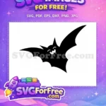 Free Spooky Grinning Pumpkin Free Flying Bats Silhouette Halloween Party Free SVG - Instant Download