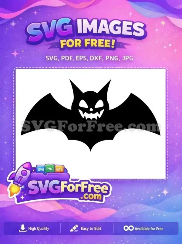 Free Spooky Pumpkin Face SVG – Haunting Halloween Design A menacing free jack-o'-lantern face, glowing white against a dark background, ideal for any free Halloween design projects.