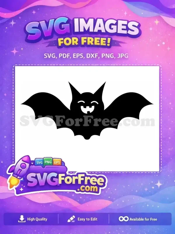 Free Quirky Smiling Face SVG – Happy Spooky Design A free smiling face design, featuring a wide grin with quirky teeth and curved eyes on a black background. Perfect for crafts.