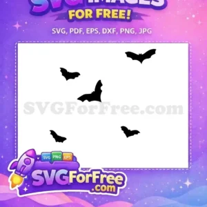 Free Flying Bat Silhouettes SVG – Spooky Halloween Design Four dynamic free bat silhouettes in various flight poses, a spooky and versatile free SVG design for Halloween decor.
