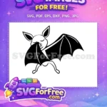 Free Sleepy Shy Black Bat Free Flying Silhouette Halloween Free SVG - Instant Download