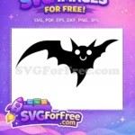 Free Happy White Free Simple Smiling Bats Silhouette Free SVG - Instant Download