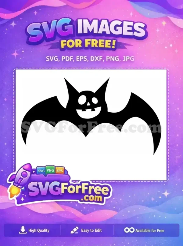 A free Halloween pumpkin face SVG, featuring a classic jack-o'-lantern design in white on black background.