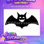 Free White Fanged Smile Free Spooky Halloween Bat Free SVG - Instant Download