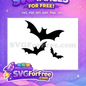 A charming free bat SVG silhouette, ideal for Halloween decorations and DIY crafts. Download this free vector design easily.