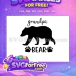 Free Black Grandpa Bear Free Paw Print Family Quote Free SVG - Instant Download