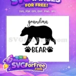Free Grandma Script Text Free Black Bear Silhouette Family Quotes Free SVG - Instant Download
