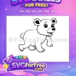 Free Adorable Baby Bear Free Happy Smiling Bear Silhouette Free SVG - Instant Download