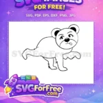 Free Playful Winking Bear Free Mischievous Silhouette Free SVG - Instant Download