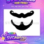 Free Curled Mustache Free Goatee Beard Classic Villain Free SVG - Instant Download