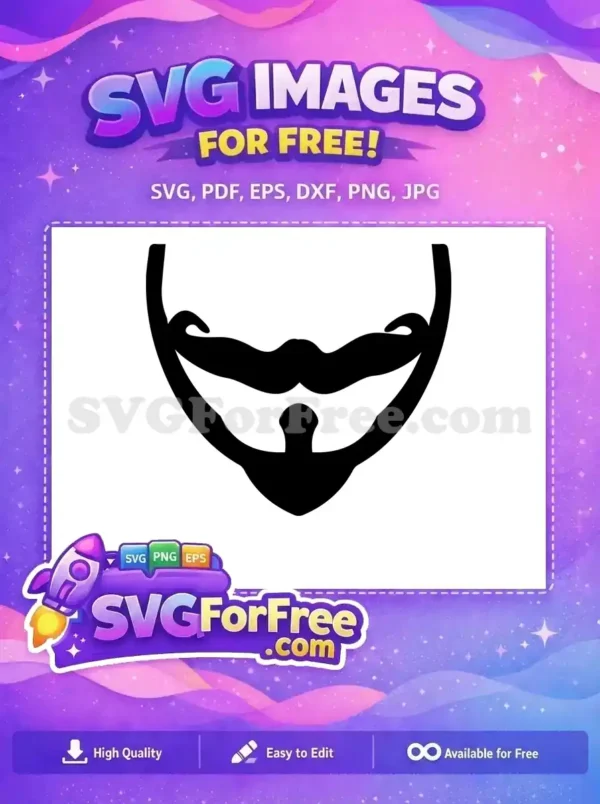 Free strongman mustache SVG design featuring flexed biceps and a dapper goatee, a bold free vector for all your creative projects.