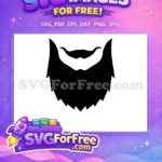Free Black Spiky Beard Free Curly Mustache Santa Claus Christmas Free SVG - Instant Download
