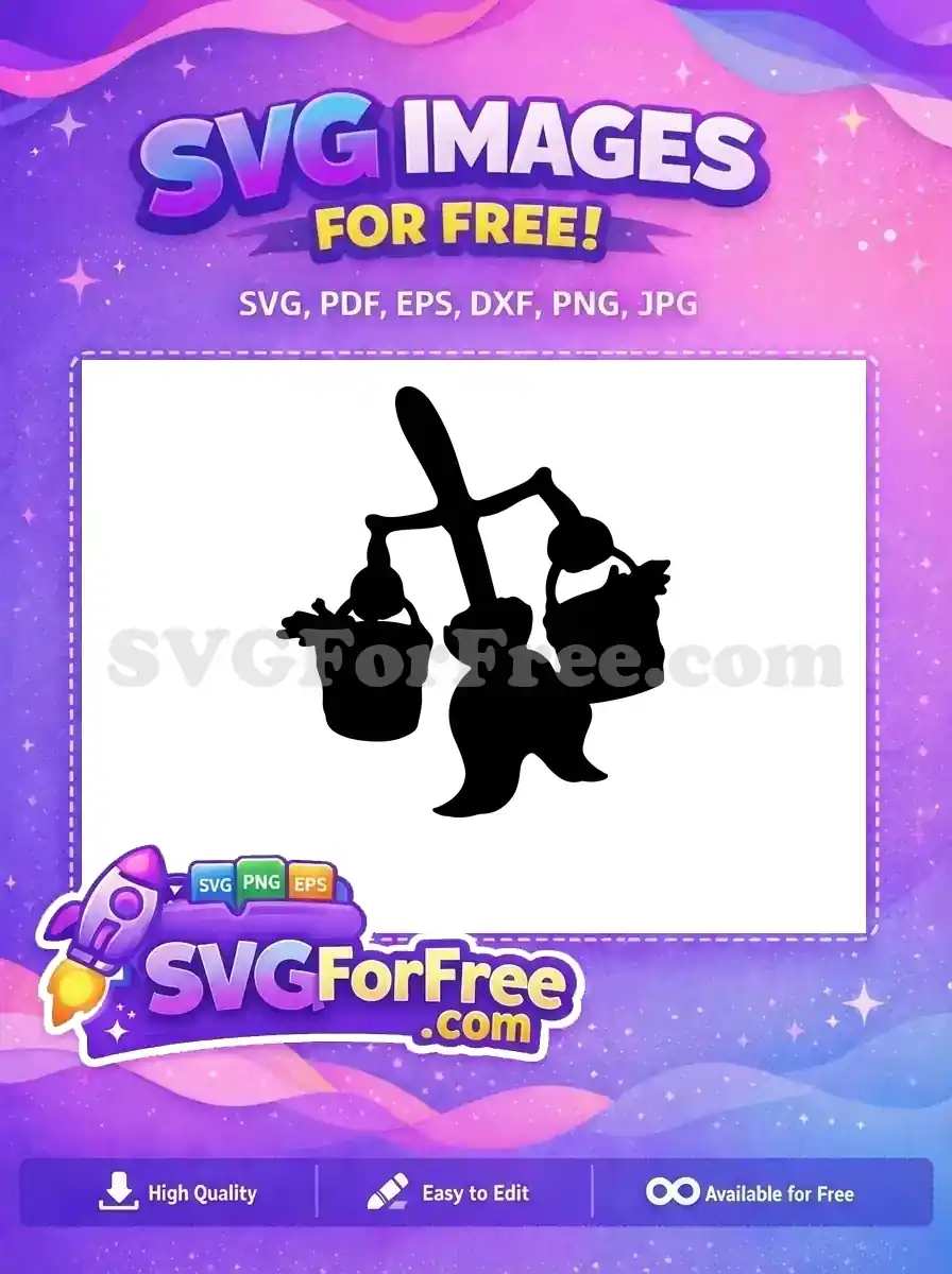 A striking free design featuring a stylized black silhouette of a balance scale, ideal for crafting and digital art projects.