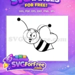 Free Surprised Bee Face Free Striped Body Coloring Page Free SVG - Instant Download