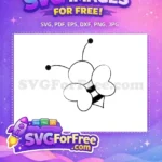 Free Cute Outline Bee Free Black Striped Body Bee Coloring Pages Free SVG - Instant Download