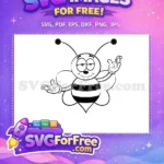 Free Smirking Free Gloved Bee Coloring Pages Free SVG - Instant Download