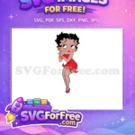 Free Winking Gold Earrings Free Red Dress Garter Betty Boop Free SVG - Instant Download