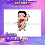 Free Mirror Free Red Dress Betty Boop Cartoon Free SVG - Instant Download