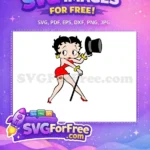 Free Winking Red Free Top Hat Cane Betty Boop Free SVG - Instant Download