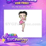 Free Pink Winking Free Gold Garter Betty Boop Free SVG - Instant Download