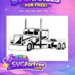 Free Powerful Semi Truck Free Tall Exhaust Pipes Biker Tattoo Art Free SVG - Instant Download