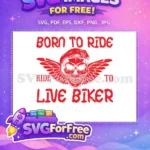 Free Red Winged Skull Free Beret Biker Quote Motorcycle Free SVG - Instant Download