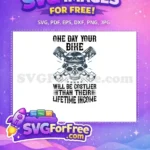 Free Biker Skull With Pistons Free Motorcycle Quote Design Free SVG - Instant Download