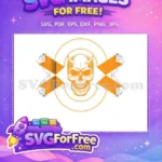 Free Orange Devil Skull Free Distressed Banners Biker Quotes Free SVG - Instant Download