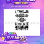 Free Biker Skull with Bandana Free Crossed Pistons Traveller Quote Free SVG - Instant Download