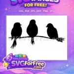 Free Flying Birds Silhouette Free Flock Of Birds Nature Free SVG 1 - Instant Download
