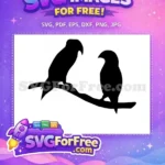 Free Bird on Branch Silhouette Free Birdhouse Vector Art Free SVG - Instant Download