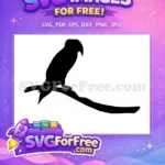 Free Flying Birds on Branch Free Black Silhouette Art Free SVG - Instant Download