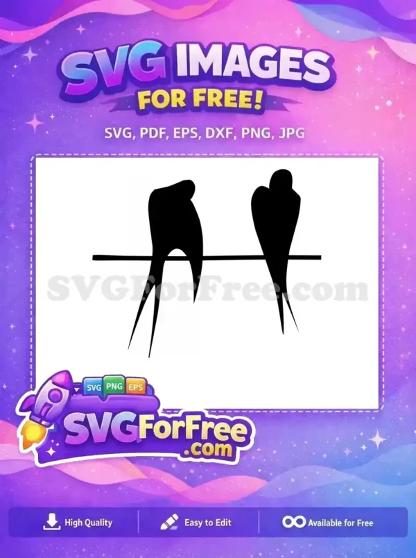 Discover this free SVG design featuring a sleek black bird silhouette perched on a branch with abstract block. Ideal for projects.