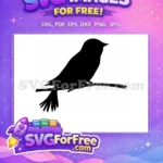 Free Flying Birds Silhouette Free Flock of Birds Black Tree Branch Free SVG - Instant Download