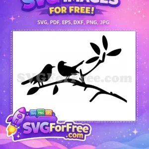 Elegant Free Branch Design SVG – Versatile Nature Vector A striking free SVG silhouette of a leafy branch emerging from a solid rectangle, ideal for natural designs. Get this free vector!