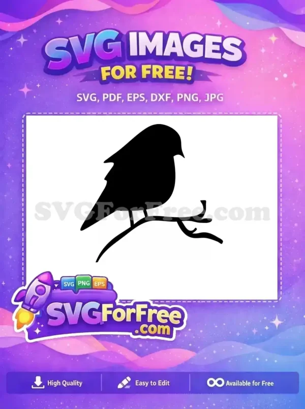 Free bird silhouette perched on a block, an elegant vector design for crafting. Download this free SVG today!