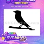 Free Standing Bird Silhouette Free Black Outline Design Free SVG - Instant Download