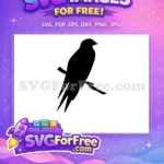 Free Perched Swallow Bird Free Black Silhouette Design Birds Silhouette Free SVG - Instant Download