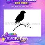 Free Perched Bird Silhouette Free Simple Minimalist Design Nature Free SVG - Instant Download