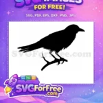 Free Birds on Branch Free Black Silhouette Nature Art Free SVG 2 - Instant Download