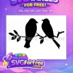 Free Flying Birds Silhouette Free Black Bird Flock Nature Clipart Free SVG - Instant Download