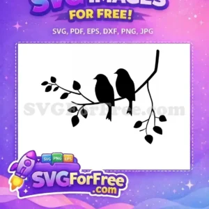 Free design featuring a stylish black silhouette of a rectangular banner adorned with elegant leaves and branches. Ideal free SVG for nature-themed projects.