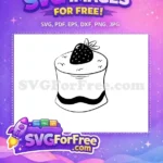 Free Single Strawberry Cake Free First Birthday Celebration Free SVG - Instant Download