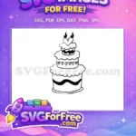 Free Three Tier Cake with Hearts Free Heart Candle Topper Birthday Celebration Free SVG - Instant Download