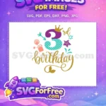 Free Mermaid Third Birthday Free Crown and Scales Mermaid Party Free SVG - Instant Download
