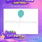 Free Light Blue Balloon Free Cute Ribbon Bow First Birthday Celebration Free SVG - Instant Download