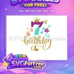 Free Mermaid Crown 7th Birthday Free Teal Tail Birthday Quotes Free SVG - Instant Download