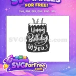 Free Tiered Cake with Candles Free Calligraphy Birthday Quote Design Free SVG - Instant Download