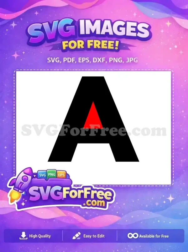 A free bold black letter 'A' logo with a vibrant red triangle accent, ideal for modern branding and creative free designs.