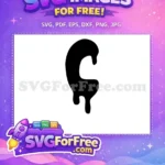 Free Dripping Letter C Free Black Silhouette Art Black History Month Free SVG - Instant Download
